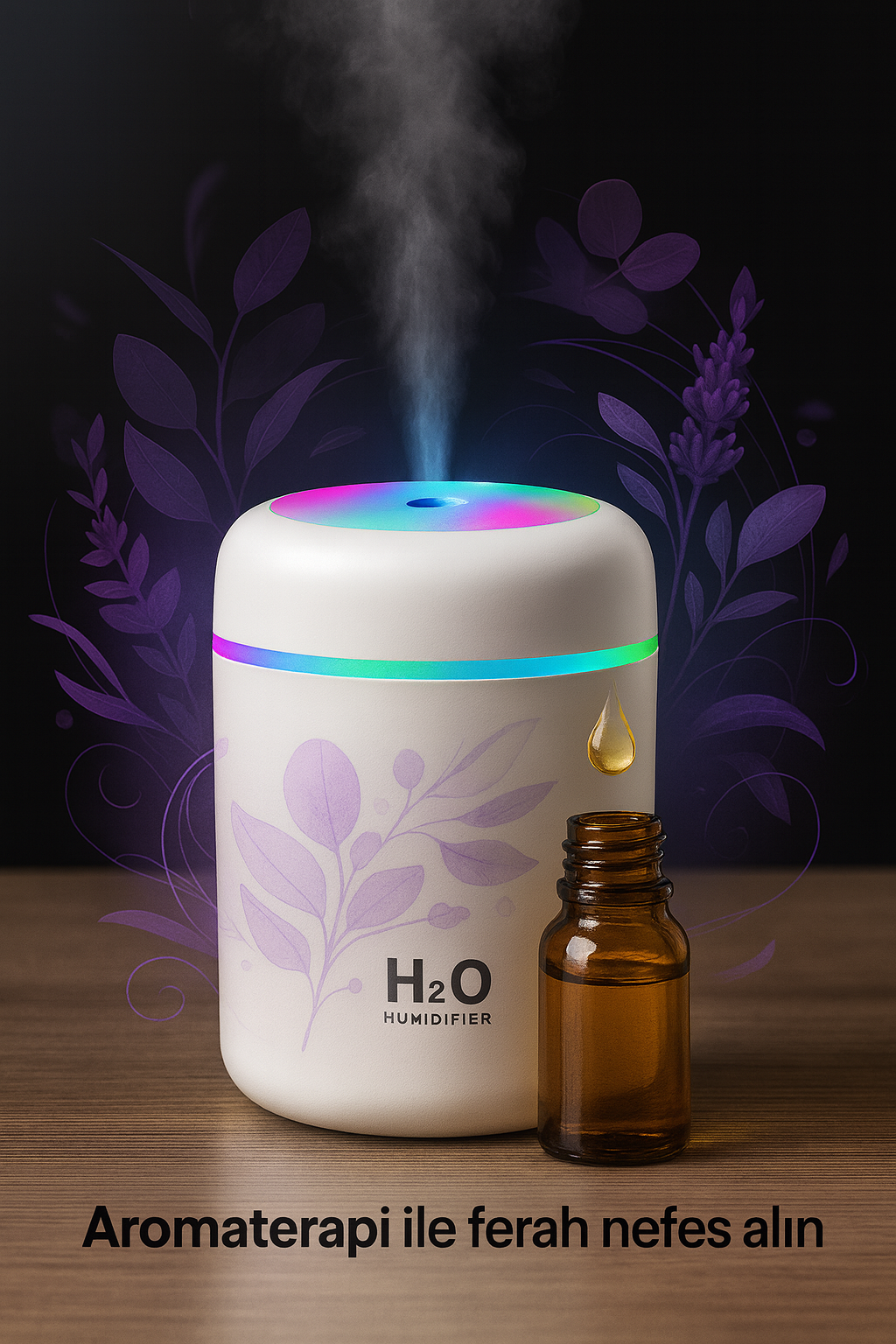 300 ml Ulrasonik Ledli Hava Nemlendirici Buhar Makinesi Ve Aroma Difüzörü