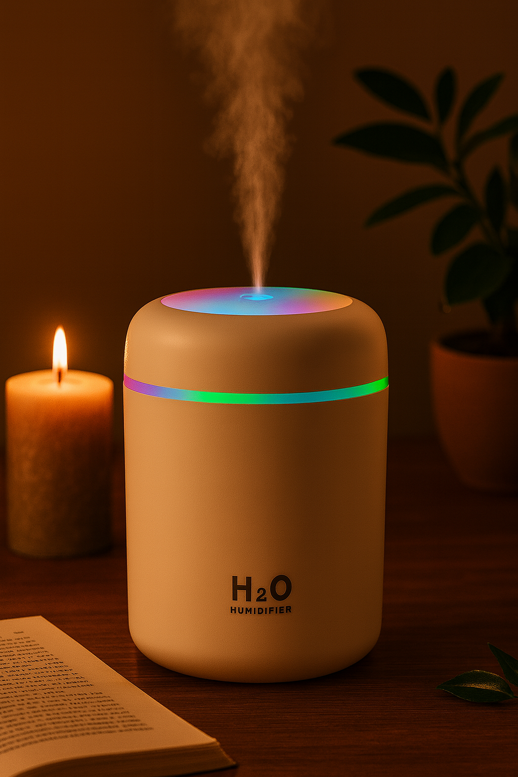300 ml Ulrasonik Ledli Hava Nemlendirici Buhar Makinesi Ve Aroma Difüzörü