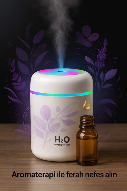 300 ml Ulrasonik Ledli Hava Nemlendirici Buhar Makinesi Ve Aroma Difüzörü